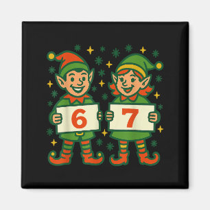 Christmas Elf 6 7 Meme Funny Holiday Elves Gen Alp Magnet