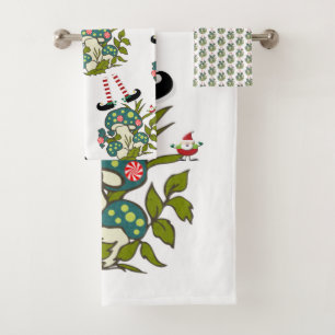 Christmas Elf Bath Towel Sets, Santa