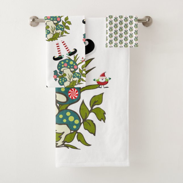 Christmas Elf Bath Towel Sets, Santa (Insitu)