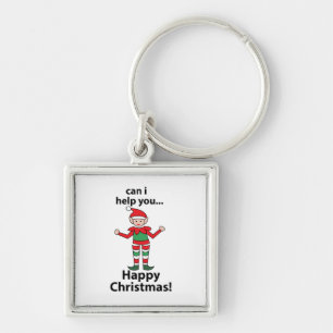 Christmas Elf Can I Help You Happy Christmas Elf  Key Ring