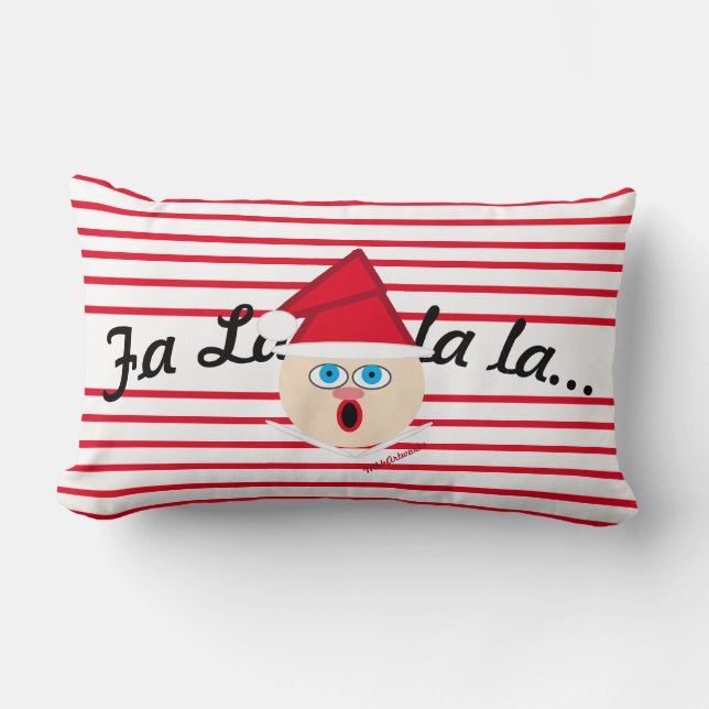 Christmas Elf Candy Cane Lumbar Cushion (Front)