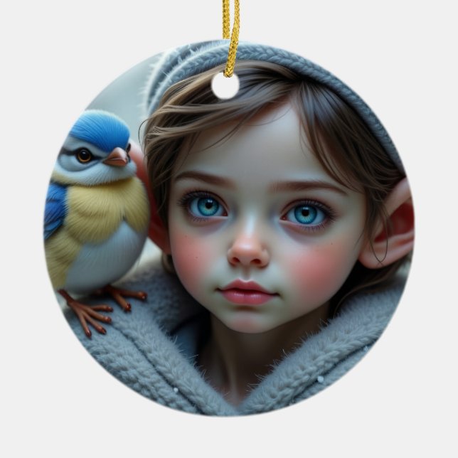 Christmas Elf Ceramic Tree Decoration (Front)