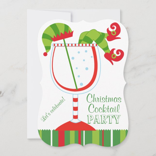 Christmas Elf Cocktail Party Invitation (Front)