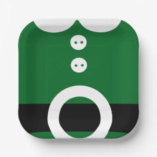 Christmas Elf Costume - Clean Christmas graphic Paper Plate