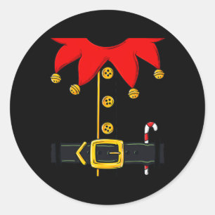 Christmas Elf Costume Fun Xmas Holiday  Classic Round Sticker
