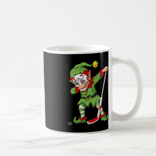 Christmas Elf Dabbing Ice Hockey Player Boys Kids Coffee Mug