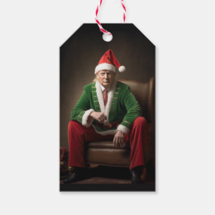 Christmas Elf Donald Trump Gift Tags