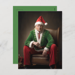 Christmas Elf Donald Trump Holiday Postcard