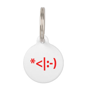 Christmas Elf Emoticon Xmas ASCII Text Art Pet Tag