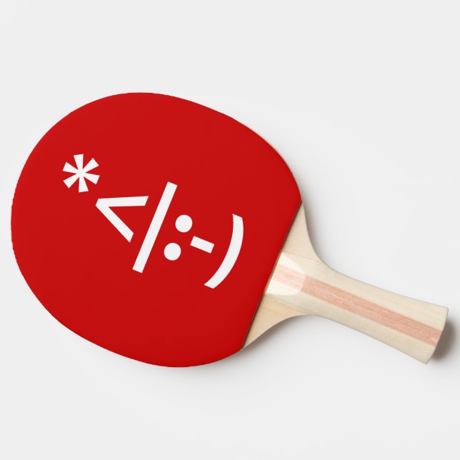 Christmas Elf Emoticon Xmas ASCII Text Art Ping Pong Paddle (Side)
