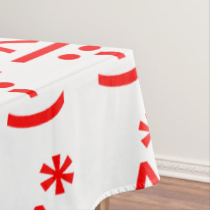 Christmas Elf Emoticon Xmas ASCII Text Art Tablecloth