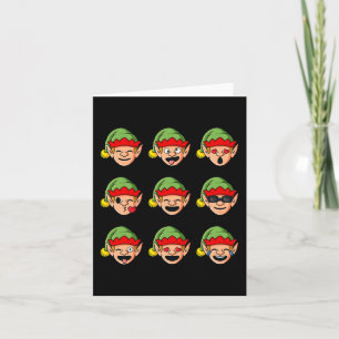Christmas Elf Faces Fun Boys Girls Kids Xmas Card