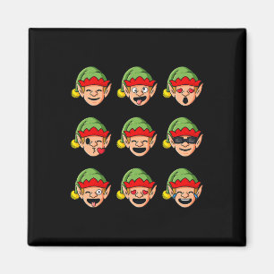 Christmas Elf Faces Fun Boys Girls Kids Xmas Magnet