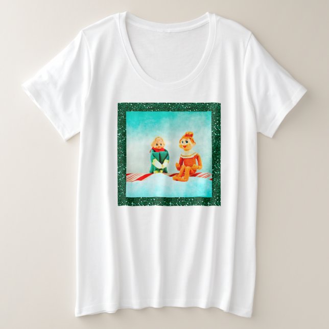 Christmas Elf First Date Plus Size T-Shirt (Design Front)