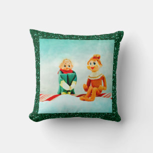 Christmas Elf First Date with Glitter Frame Cushion