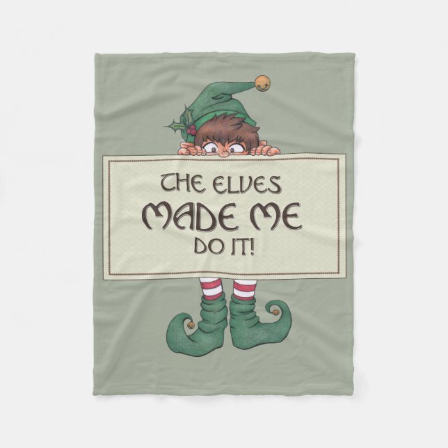 Christmas Elf Fleece Blanket (Front)