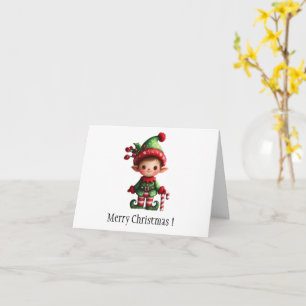 Christmas Elf Folded Greeting Card
