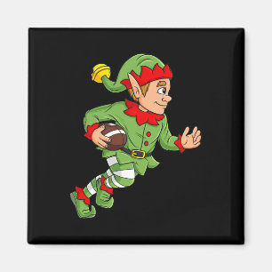Christmas Elf Football Running Back Boys Kids Fami Magnet