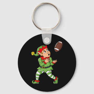 Christmas Elf Football Wide Receiver Boys Kids Fam Key Ring