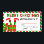 Christmas Elf From Santa Gift Sticker<br><div class="desc">Christmas Elf From Santa Gift Sticker North Pole Gift Tag for Christmas</div>