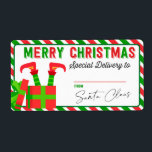 Christmas Elf From Santa Gift Sticker<br><div class="desc">Christmas Elf From Santa Gift Sticker North Pole Gift Tag for Christmas</div>