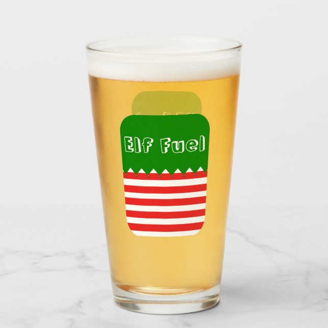 Christmas Elf Fuel  Glass (Front Filled)