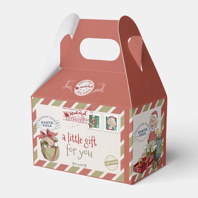 Christmas Elf Gift Sweets Favour Box (Front Side)