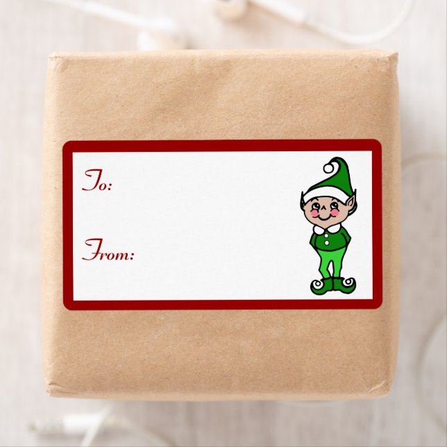 Christmas Elf Gift Tag Labels (Insitu)
