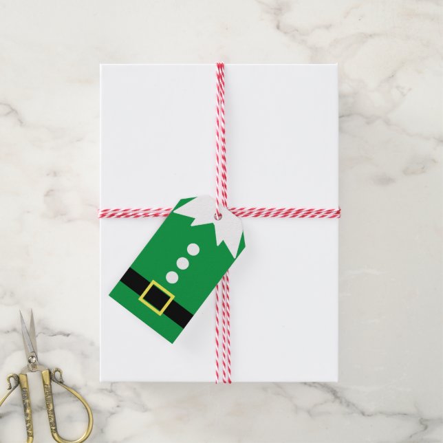 Christmas elf  gift tags (With Twine)