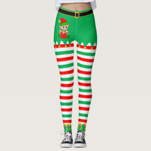 Christmas Elf & Gold Jingle Bells Leggings