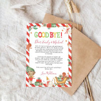 Christmas Elf Goodbye Letter Card