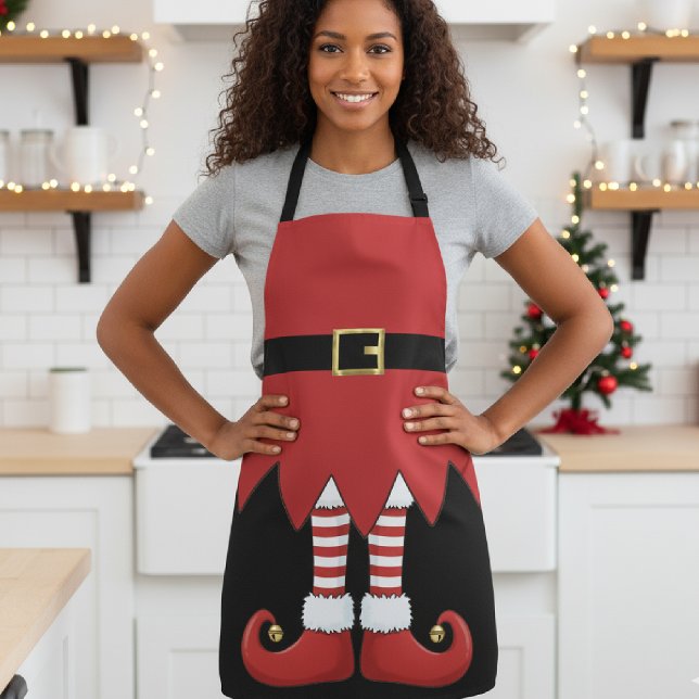 Christmas Elf Holiday Red Apron (Christmas Elf Holiday Red Apron
)