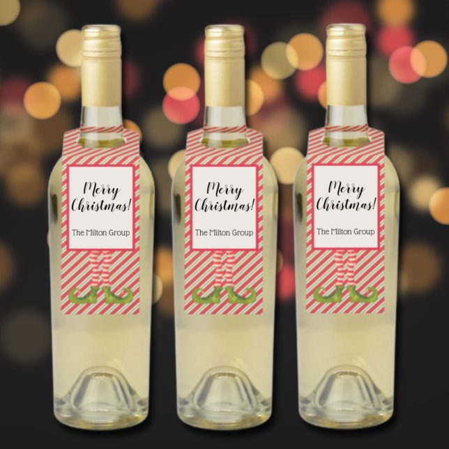 Christmas Elf Leg Holiday Bottle Tag (Christmas Elf Leg Holiday Bottle Hanger Tags)