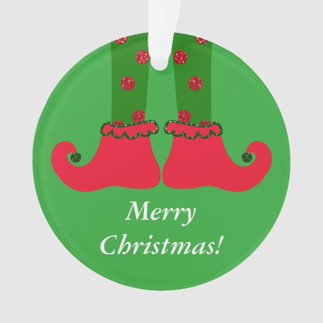 Christmas Elf Legs Acrylic Ornament (Front)