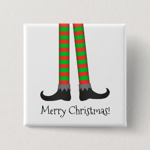 Christmas Elf Legs Button - Striped Costume