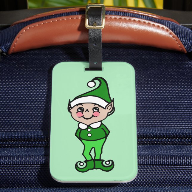 Christmas Elf Luggage Tag (Front Insitu 2)