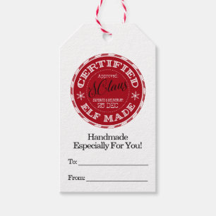 Christmas   Elf Made Candy Cane Stripe Gift Tags