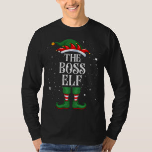 Christmas Elf Matching Family Funny The Boss Elf T-Shirt
