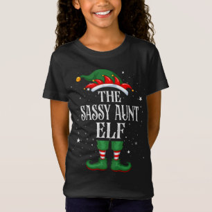 Christmas Elf Matching Family Funny The sassy aunt T-Shirt