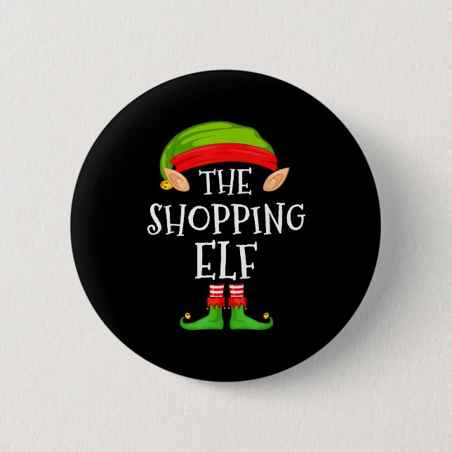 Christmas Elf Matching Family Pajama, The Shopng E 6 Cm Round Badge (Front)