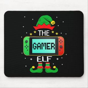Christmas Elf Matching Gamer Family Gaming Boys Ki Mouse Pad