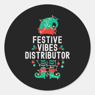 Christmas Elf Office Team Party Family Matching _2 Classic Round Sticker