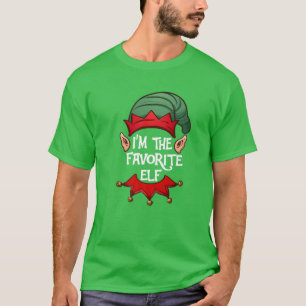 Christmas Elf Pajama Gift I'm The Favorite Elf Chr T-Shirt