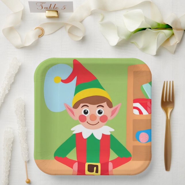 Christmas Elf Paper Plate (Wedding)