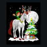 Christmas Elf Riding Reindeer Horse Snowman Xmas T Poster<br><div class="desc">Christmas Elf Riding Reindeer Horse Snowman Xmas Tree</div>