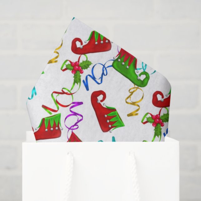 Christmas elf shoe pattern tissue paper (Gift Bag)