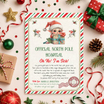 Christmas Elf Sick Letter | North Pole Hospital