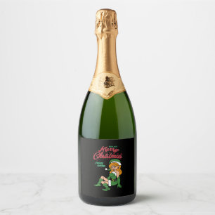 Christmas Elf Sparkling Wine Label