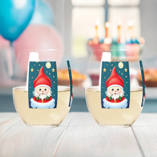 Christmas Elf Stemless Wine Glass