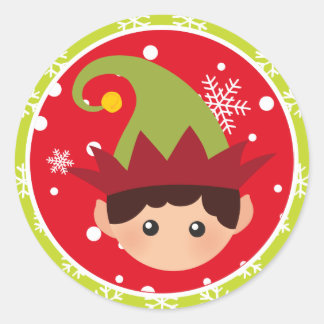 Christmas - Elf Stickers (Round)